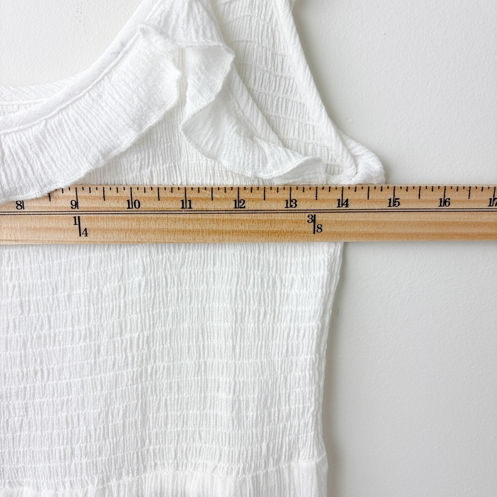 Becool Smocked Dress Womens‎ Small Ivory Flowy Boho Summer Sundress Ruffle Beach - Picture 7 of 10